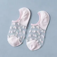 Fashion Thin Transparent Socks Low Cut Mesh Hollow One-piece Boat Socks sku image 4