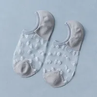 Fashion Thin Transparent Socks Low Cut Mesh Hollow One-piece Boat Socks sku image 3