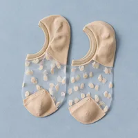 Fashion Thin Transparent Socks Low Cut Mesh Hollow One-piece Boat Socks sku image 5