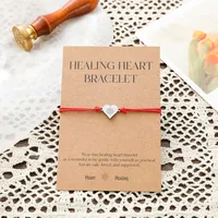 Healing Heart Bracelet European And American Stainless Steel Wax Wire Braided Bracelet main image 2