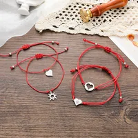 Healing Heart Bracelet European And American Stainless Steel Wax Wire Braided Bracelet main image 4