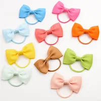 European And American Hair Accessories Children's Solid Color Bow Cute Hair Tie main image 2