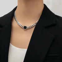 Wholesale Jewelry Simple Style Geometric 304 Stainless Steel Acrylic 18K Gold Plated Stoving Varnish Necklace main image 2
