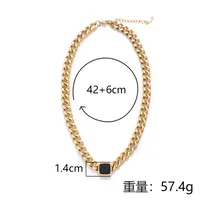 Wholesale Jewelry Simple Style Geometric 304 Stainless Steel Acrylic 18K Gold Plated Stoving Varnish Necklace main image 4