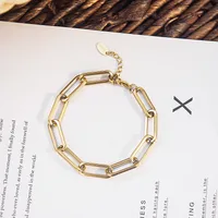 Fashion 304 Stainless Steel 18K Gold Plated No Inlaid Bracelets In Bulk main image 6