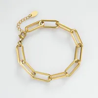 Fashion 304 Stainless Steel 18K Gold Plated No Inlaid Bracelets In Bulk main image 5
