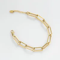 Fashion 304 Stainless Steel 18K Gold Plated No Inlaid Bracelets In Bulk main image 4