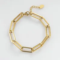Fashion 304 Stainless Steel 18K Gold Plated No Inlaid Bracelets In Bulk main image 2