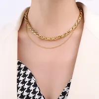 Wholesale Jewelry Fashion Geometric 304 Stainless Steel 18K Gold Plated Plating Necklace main image 2
