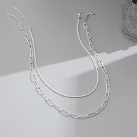 Vintage Niche Accessories Chain Sparkling Stacking Double Layer Clavicle Chain main image 3