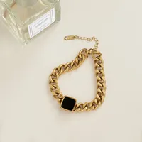 Wholesale Jewelry Simple Style Geometric 304 Stainless Steel Acrylic 18K Gold Plated Stoving Varnish Necklace sku image 4