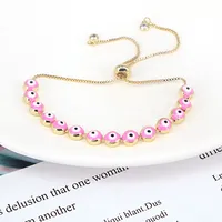 Bohemian Melange Demon Eye Ladies Copper Bracelet Ethnic Adjustable Bracelet Hand Jewelry sku image 5