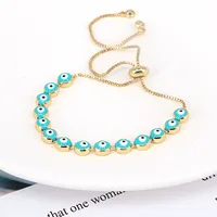 Bohemian Melange Demon Eye Ladies Copper Bracelet Ethnic Adjustable Bracelet Hand Jewelry sku image 7