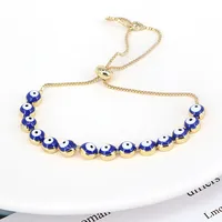 Bohemian Melange Demon Eye Ladies Copper Bracelet Ethnic Adjustable Bracelet Hand Jewelry sku image 8