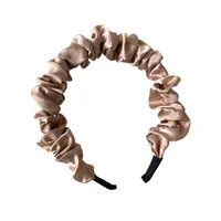 New Korean Satin Bubble Fold Headband Simple Solid Color Headband Wholesale sku image 4