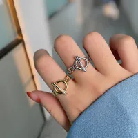 Fashion Circle Geometric Zircon Studded Index Finger Ring main image 2