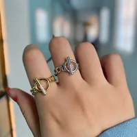Fashion Circle Geometric Zircon Studded Index Finger Ring main image 3