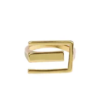 Simple Letter E Shape Fashion Design Punk Geometric Ring main image 5