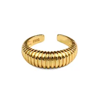 French Croissant Geometric Design Opening Adjustable Index Finger Ring main image 5