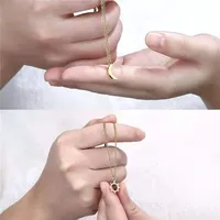 Gold Sun Moon Stainless Steel Clavicle Chain European And American Couple Card Necklace main image 3