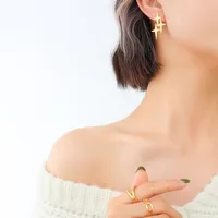 Fashion Geometric Plating 304 Stainless Steel No Inlaid 18K Gold Plated Earrings main image 2