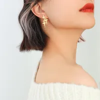 Fashion Geometric Plating 304 Stainless Steel No Inlaid 18K Gold Plated Earrings main image 4
