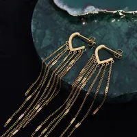 Simple Fashion Long Tassel Titanium Steel Ear Jewelry main image 1