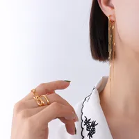 Simple Fashion Long Tassel Titanium Steel Ear Jewelry main image 3