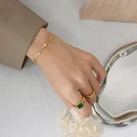Fashion Geometric 304 Stainless Steel 18K Gold Plated No Inlaid Bracelets In Bulk main image 2