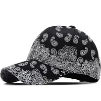 Hip-hop Punk Sunshade Curved Brim Caps Black And White Printing Baseball Caps main image 1