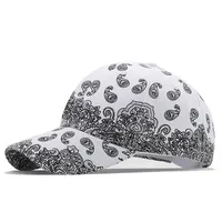 Hip-hop Punk Sunshade Curved Brim Caps Black And White Printing Baseball Caps main image 3