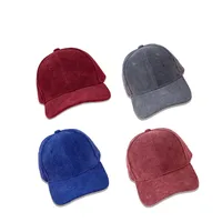 Simple Khaki Hat Korean Fashion Warm Wide-brim Shade Corduroy Baseball Cap main image 4