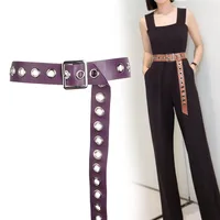 European And American Fashion Big Eyelet Square Buckle Corset Pin Buckle Pu Belt main image 2