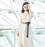European And American Fashion Big Eyelet Square Buckle Corset Pin Buckle Pu Belt main image 4
