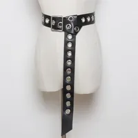 European And American Fashion Big Eyelet Square Buckle Corset Pin Buckle Pu Belt sku image 1