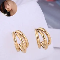 Fashion Sweet Simple Personality Titanium Steel Temperament Earrings main image 3