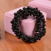 Pure Color Artificial Pearl Elastic Hair Rope sku image 3