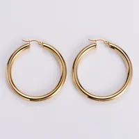 Simple Style Geometric Polishing Stainless Steel No Inlaid 18K Gold Plated Earrings sku image 3