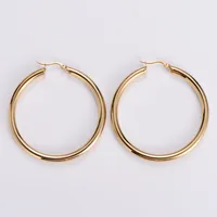 Simple Style Geometric Polishing Stainless Steel No Inlaid 18K Gold Plated Earrings sku image 4