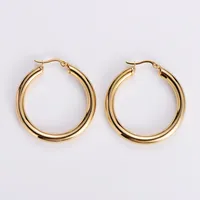Simple Style Geometric Polishing Stainless Steel No Inlaid 18K Gold Plated Earrings sku image 2