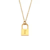 Wholesale Jewelry Fashion Letter 304 Stainless Steel 18K Gold Plated Plating Necklace sku image 17
