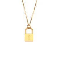 Wholesale Jewelry Fashion Letter 304 Stainless Steel 18K Gold Plated Plating Necklace sku image 8
