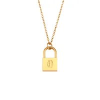 Wholesale Jewelry Fashion Letter 304 Stainless Steel 18K Gold Plated Plating Necklace sku image 13