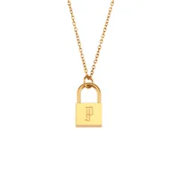 Wholesale Jewelry Fashion Letter 304 Stainless Steel 18K Gold Plated Plating Necklace sku image 10