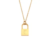 Wholesale Jewelry Fashion Letter 304 Stainless Steel 18K Gold Plated Plating Necklace sku image 14