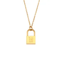 Wholesale Jewelry Fashion Letter 304 Stainless Steel 18K Gold Plated Plating Necklace sku image 15