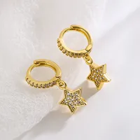 Fashion Star Copper Gold Plated Zircon Earrings 1 Pair main image 4