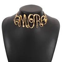 New Punk Style Simple  Metal Texture Multilayer Thick Chain Necklace sku image 10