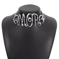 New Punk Style Simple  Metal Texture Multilayer Thick Chain Necklace sku image 11