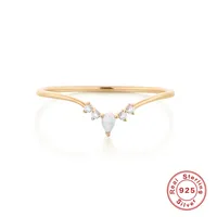 Fashion Round Sterling Silver Inlay Zircon Rings 1 Piece sku image 6